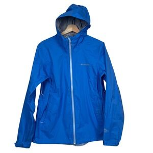 Columbia Sportswear Omni-Tech Waterproof Breathable Hooded Rain Jacket Women L